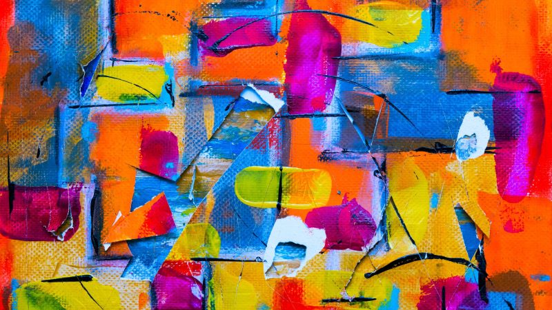 Vivid abstract art with bright colors and geometric shapes — Samsung Frame TV art