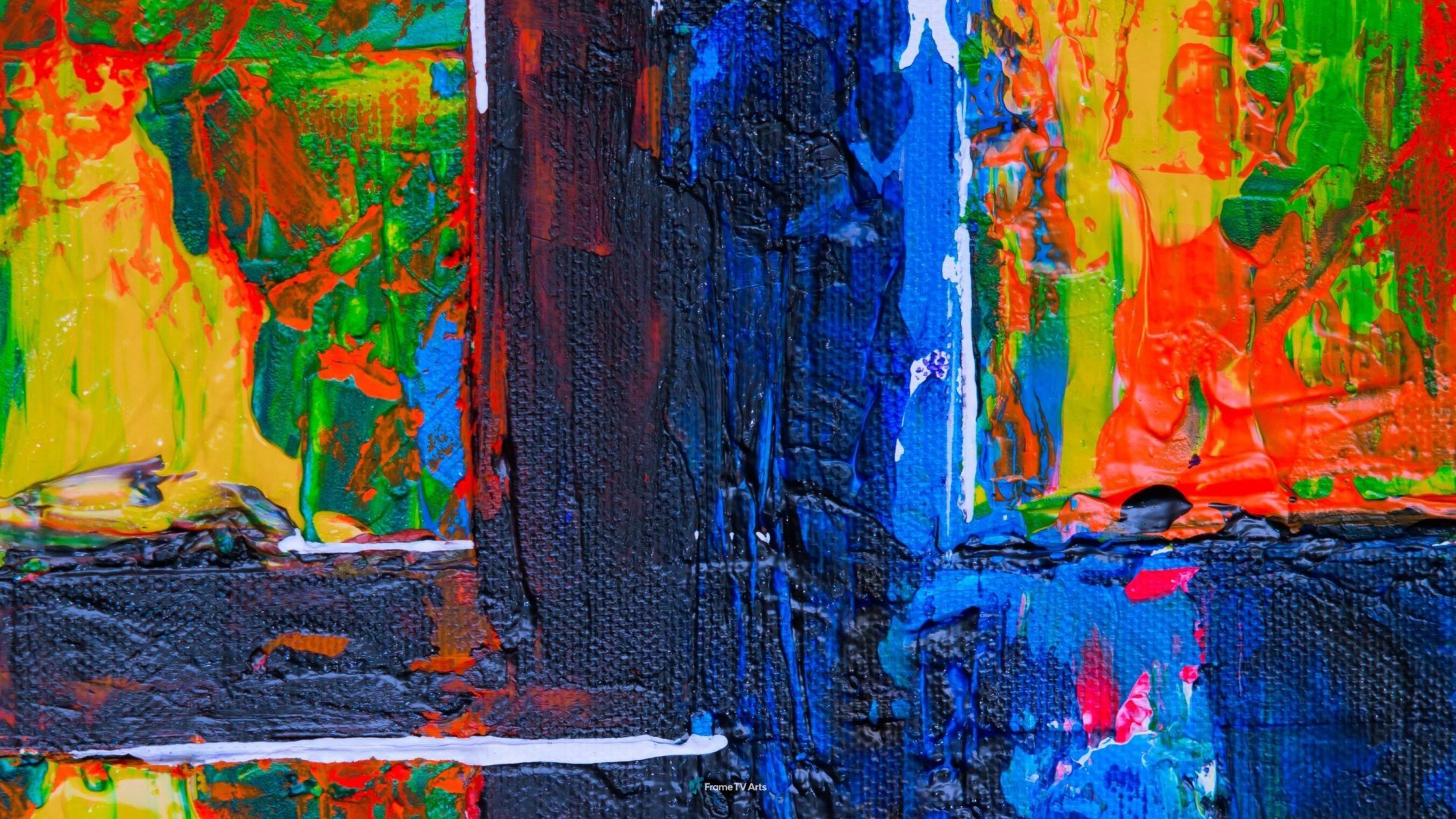 Abstract painting with vibrant colors and sharp lines. — Samsung Frame TV art