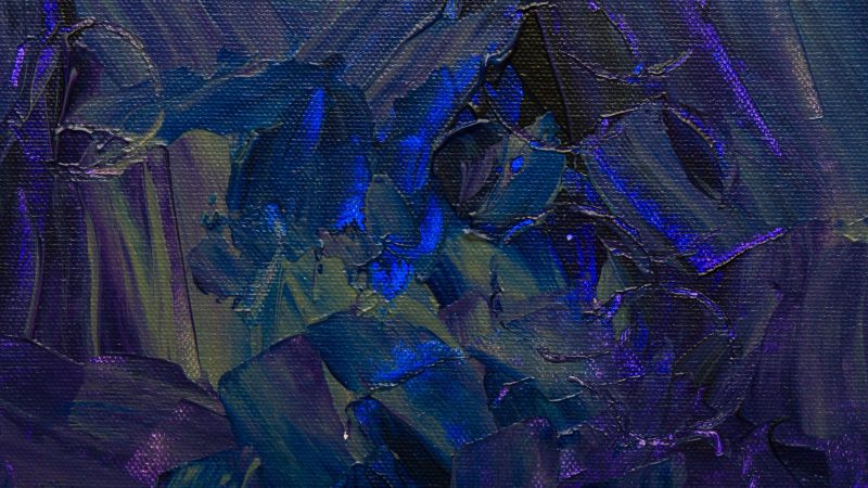 Dark moody abstract with deep blue and violet tones — Samsung Frame TV art