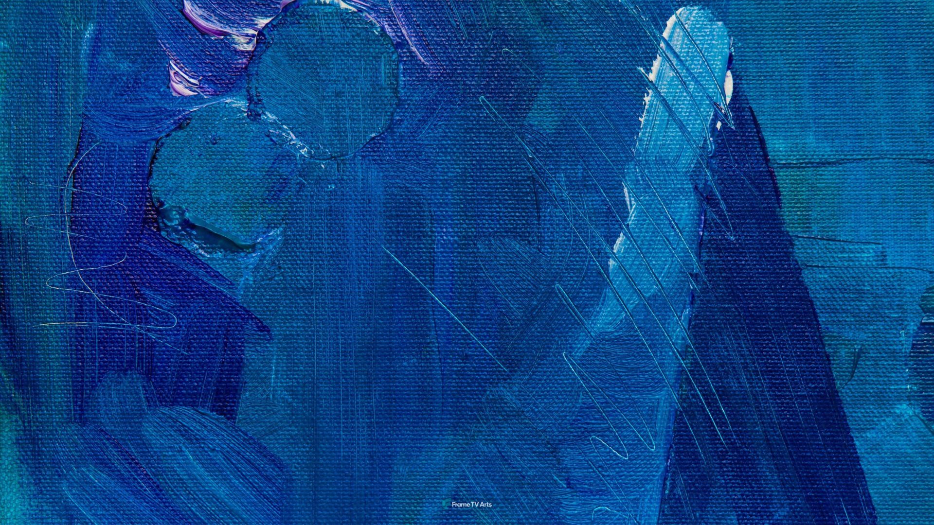 Deep blue abstract painting with textured layers — Samsung Frame TV art