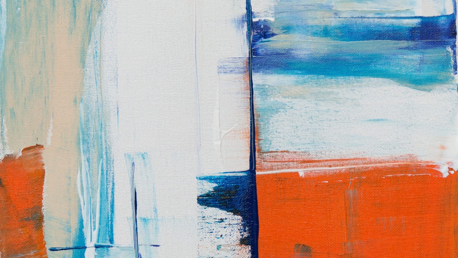 Soft abstract painting with white and blue tones — Samsung Frame TV art