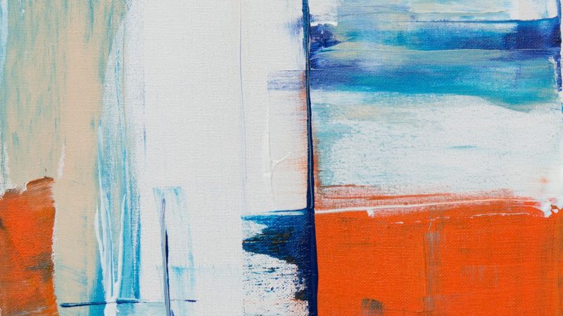 Soft abstract painting with white and blue tones — Samsung Frame TV art