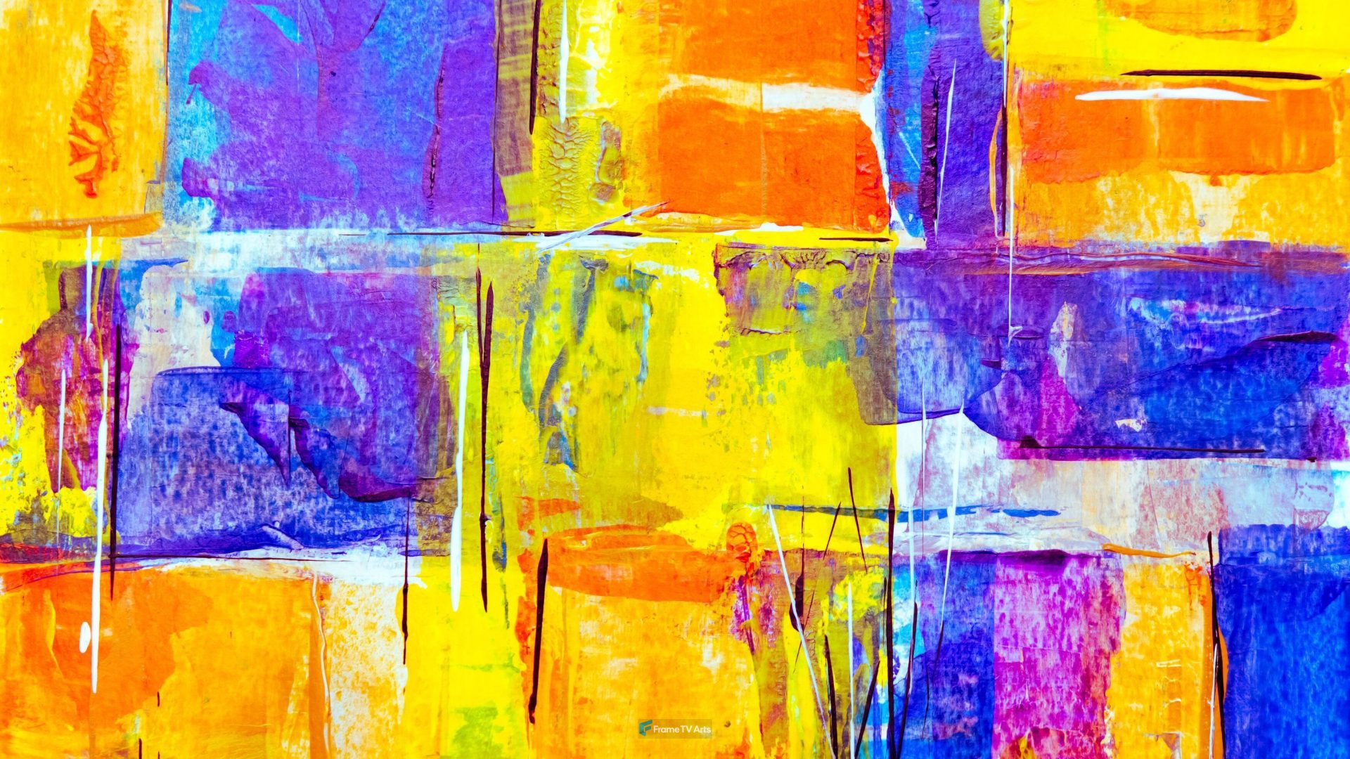 Bright abstract art with colorful rectangular patterns. — Samsung Frame TV art