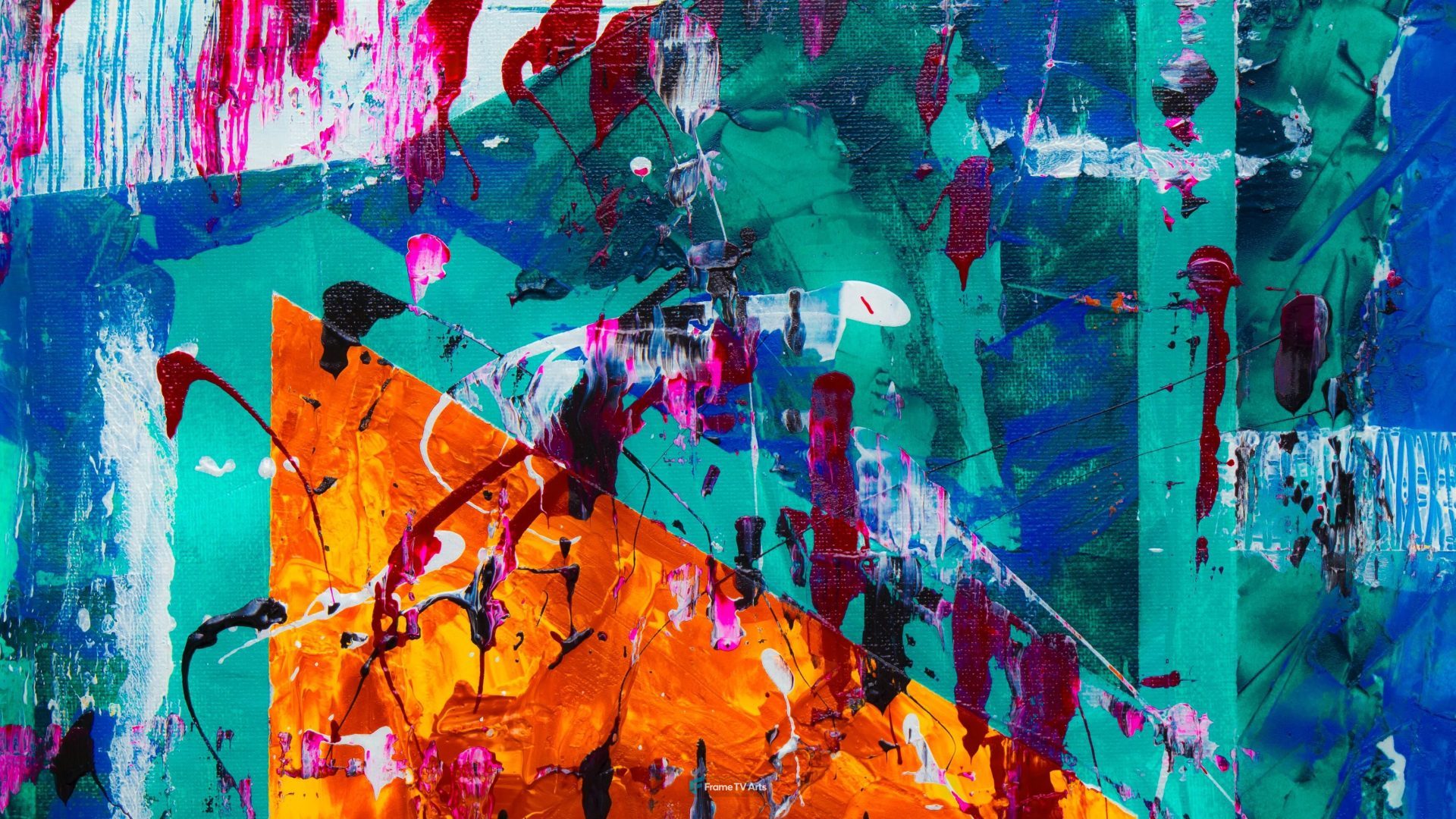 Colorful dynamic abstract painting with vivid splashes. — Samsung Frame TV art