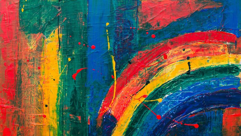 Abstract rainbow of colors on canvas with texture. — Samsung Frame TV art