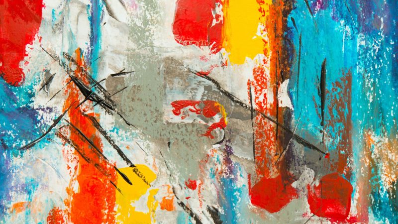 Colorful and chaotic abstract artwork on large canvas — Samsung Frame TV art