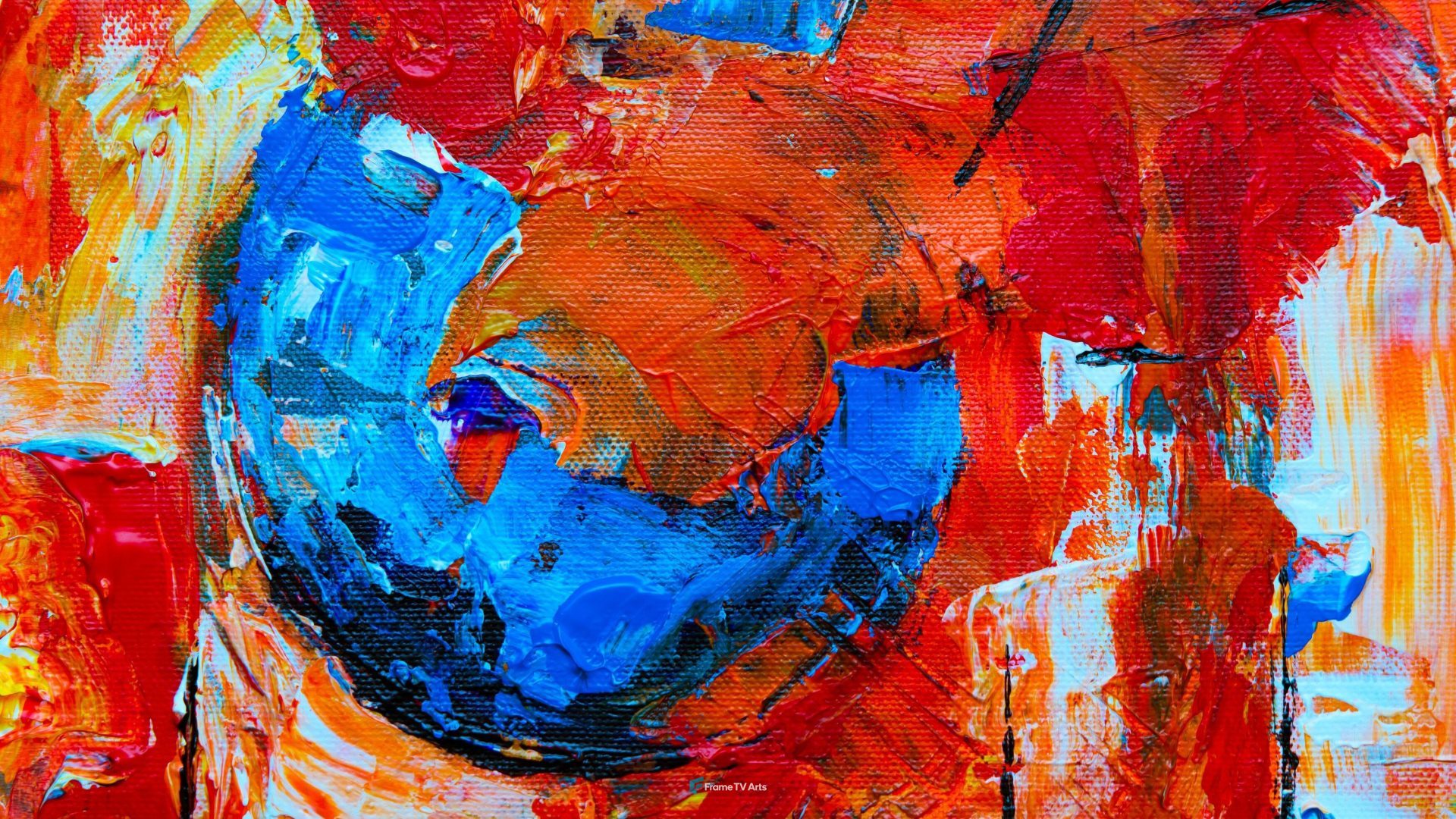 Energetic and vibrant abstract artwork with bold colors — Samsung Frame TV art
