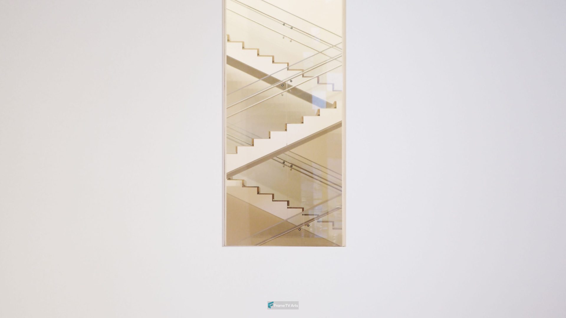 White Wall With Hanging Staircase — Samsung Frame TV art