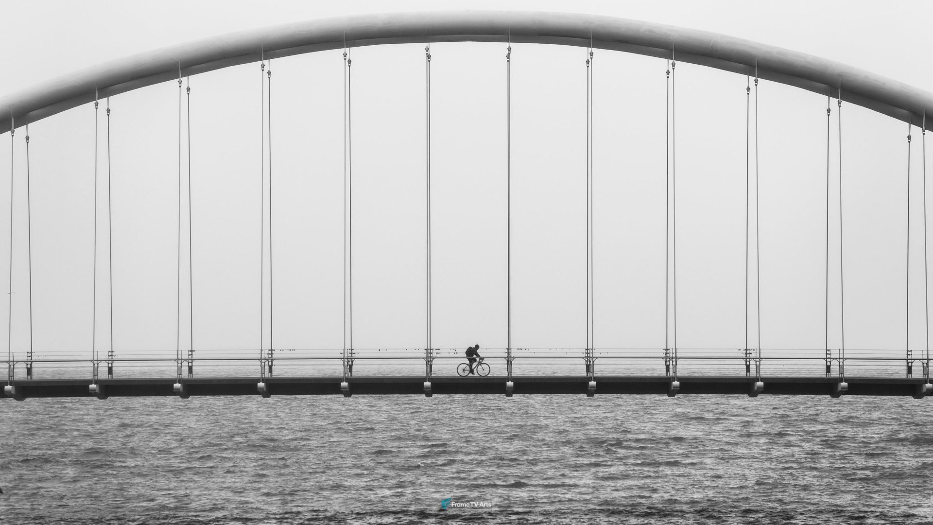 Biking Over Bridge — Samsung Frame TV art