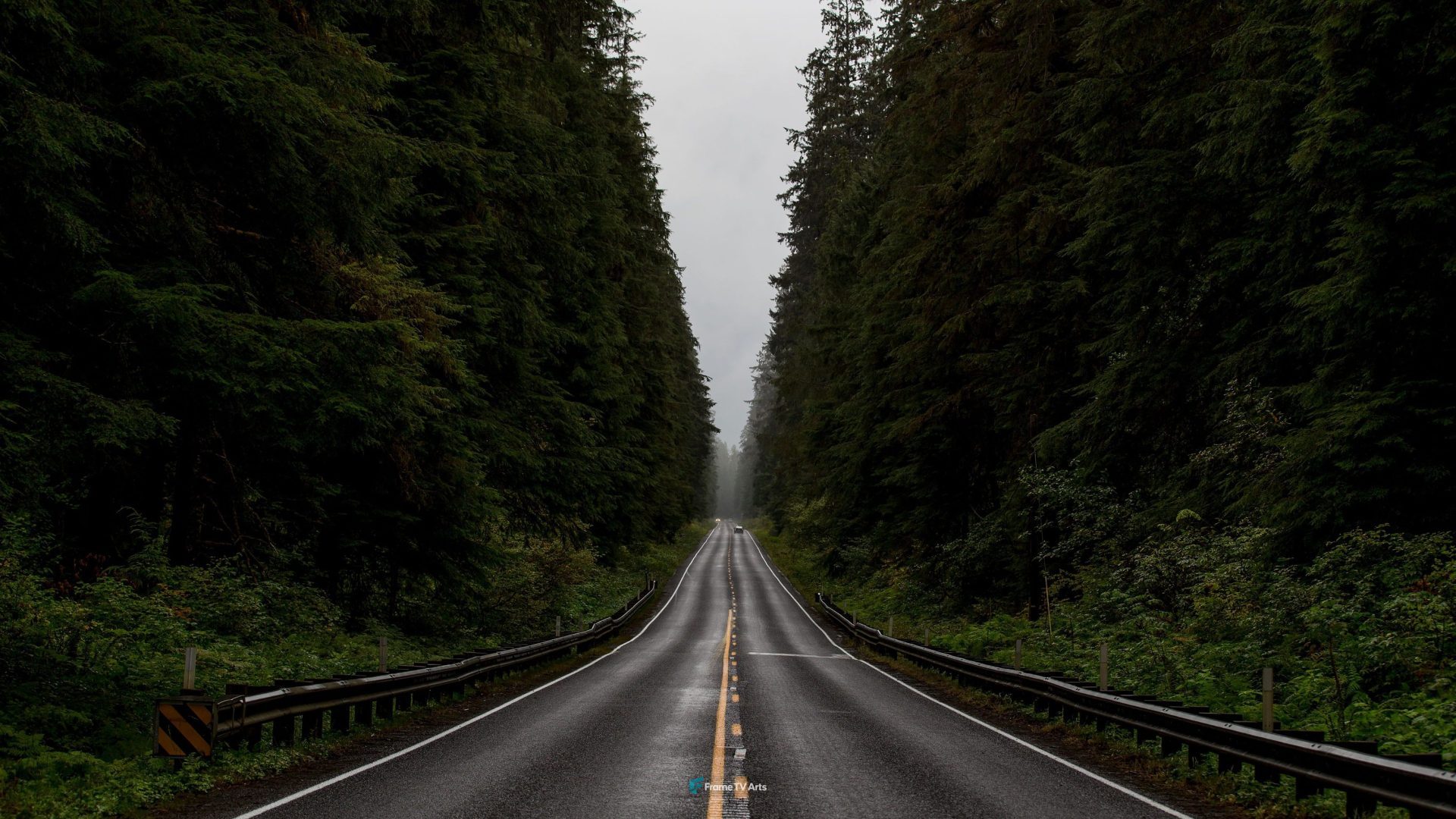 Forest Highway and dark clouds — Samsung Frame TV art