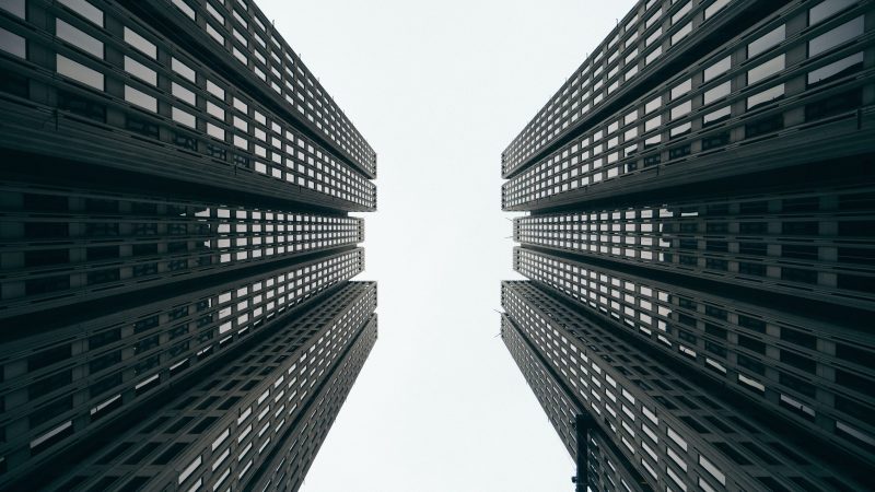 Two high rise building from below — Samsung Frame TV art