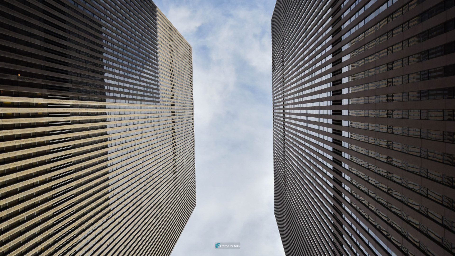 Two Towers and Sky from below — Samsung Frame TV art