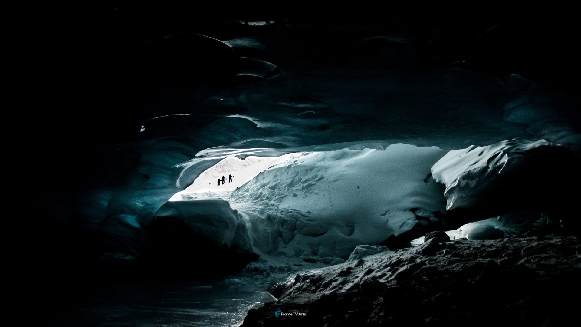 Dark view of ice cave — Samsung Frame TV art