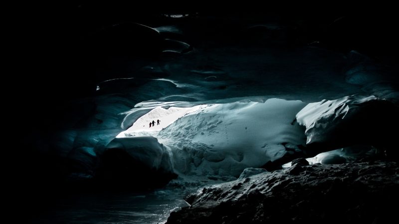 Dark view of ice cave — Samsung Frame TV art