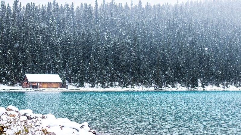 Snowfall on Lake Louise — Samsung Frame TV art