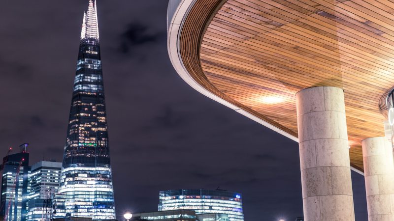 A building with The Shard building in the background, London — Samsung Frame TV art