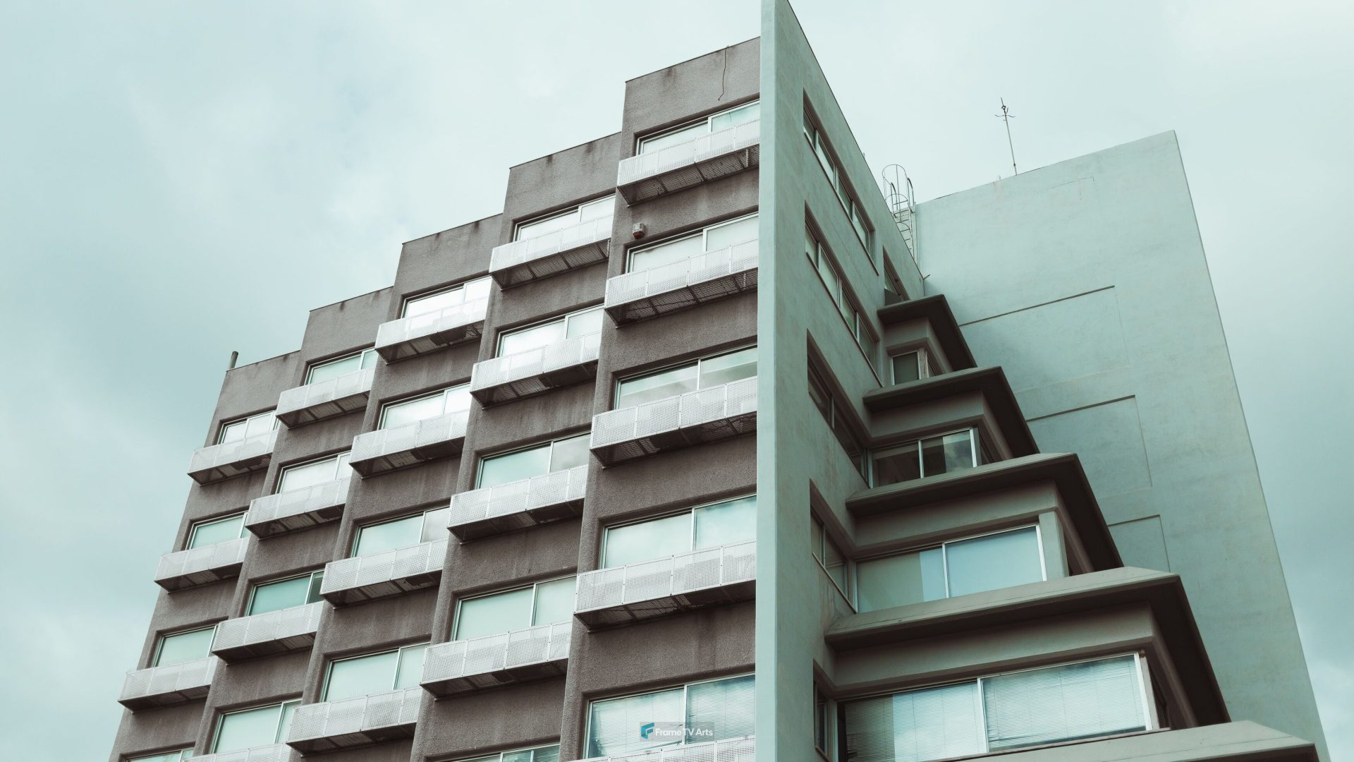 Modern urban architecture with balconies — Samsung Frame TV art