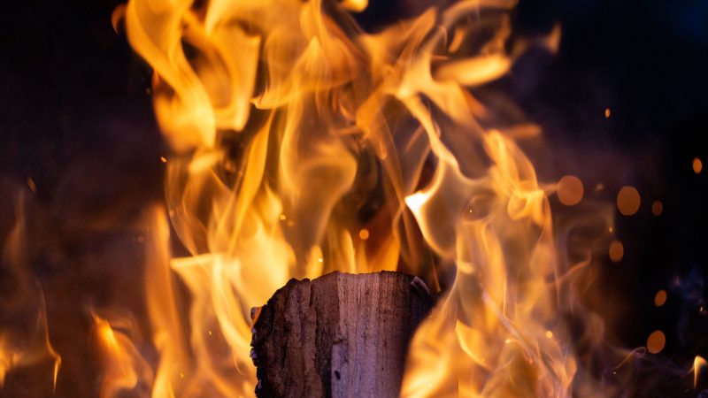 Blazing campfire with intense orange flames — Samsung Frame TV art