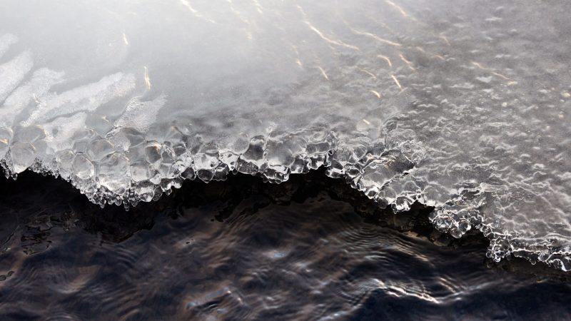 Icy shore meeting rippling water — Samsung Frame TV art