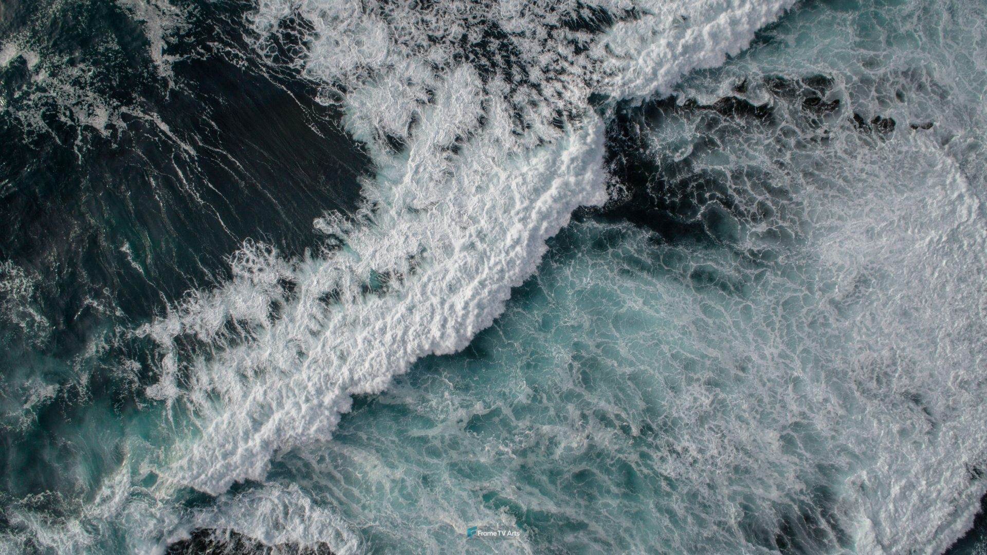 Aerial shot of powerful waves and ocean — Samsung Frame TV art