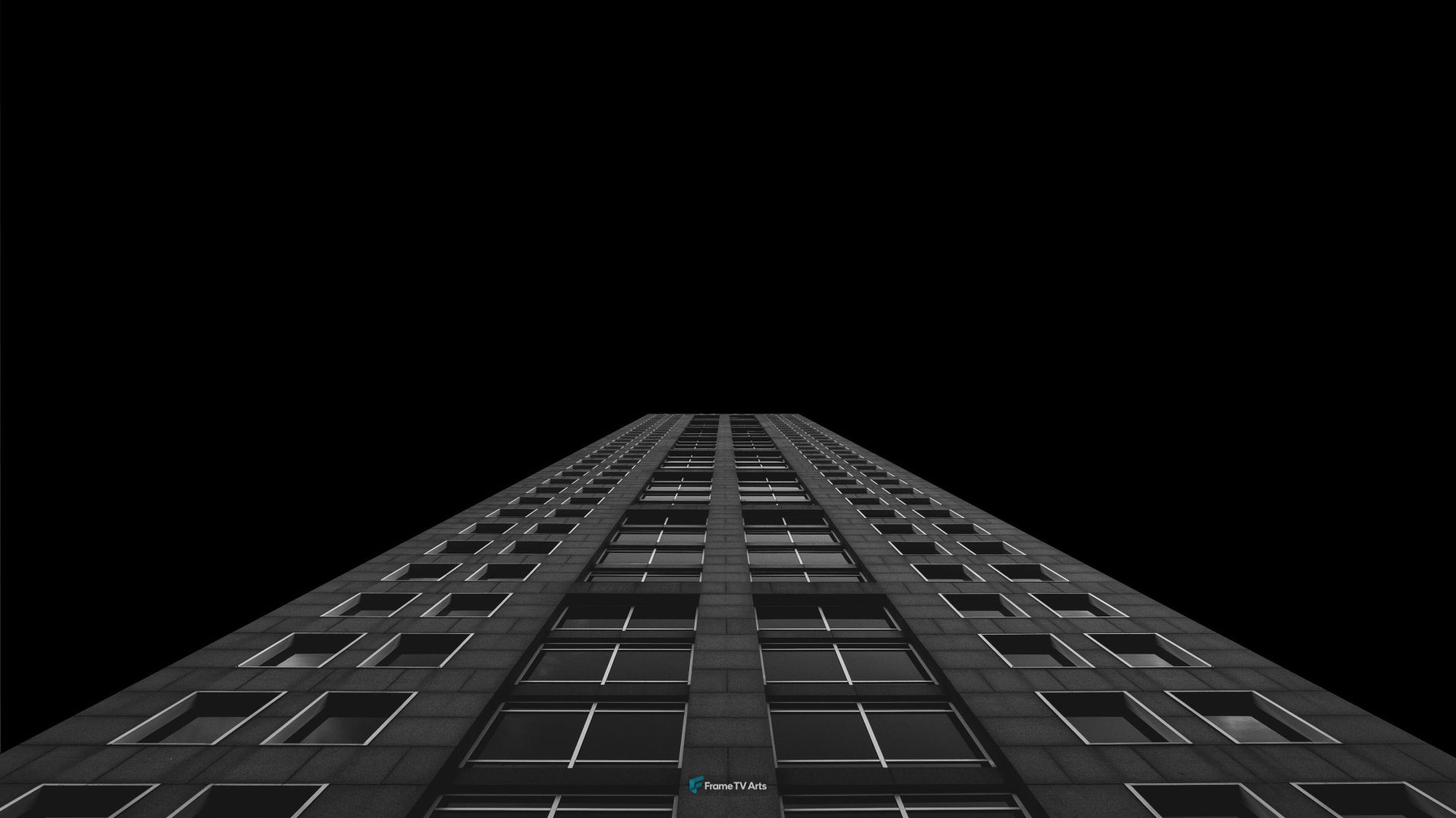 Looking up a tall building in monochrome — Samsung Frame TV art