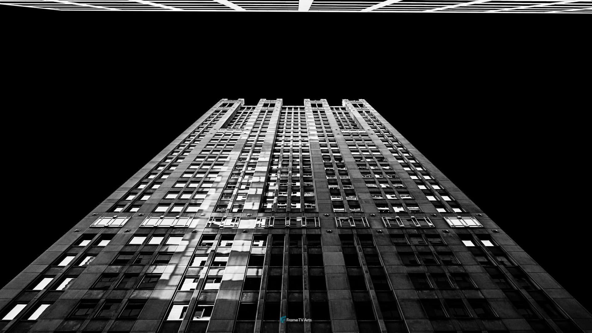 Abstract view of a skyscraper with light trails — Samsung Frame TV art