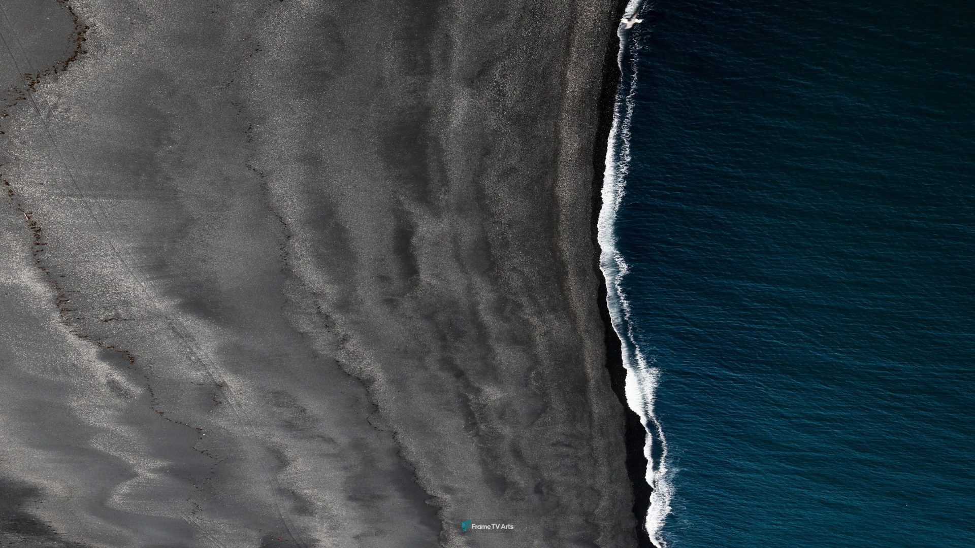 Aerial beach shoreline and waves texture — Samsung Frame TV art