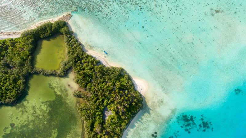 aerial photography of green island — Samsung Frame TV art