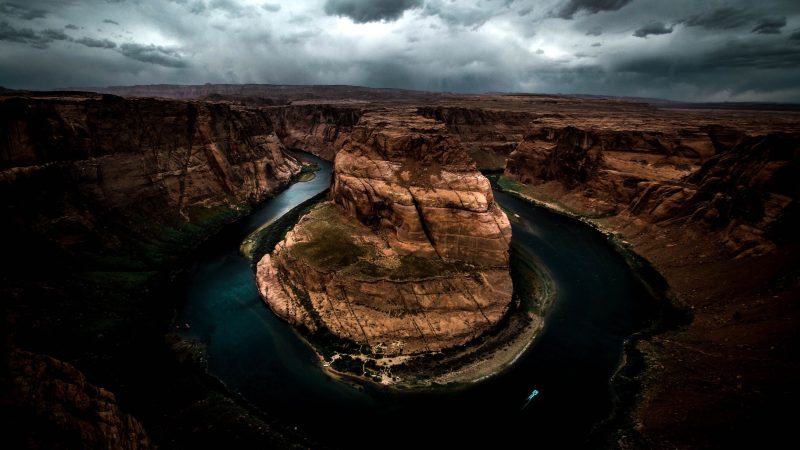 Dramatic cliffs and river bend — Samsung Frame TV art
