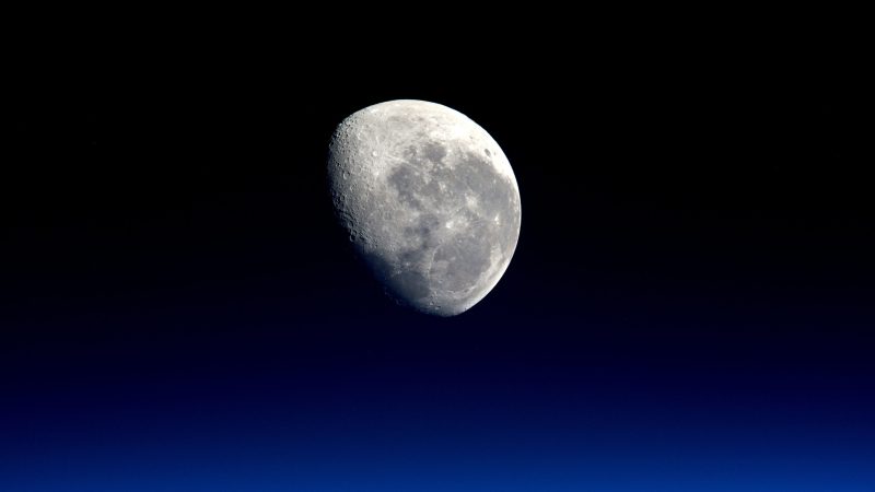 Stunning visual of the moon captured against the space background. — Samsung Frame TV art