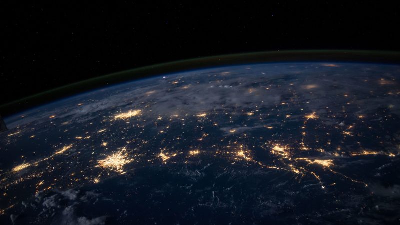 Breathtaking view of Earth from space showing the glowing cities. — Samsung Frame TV art