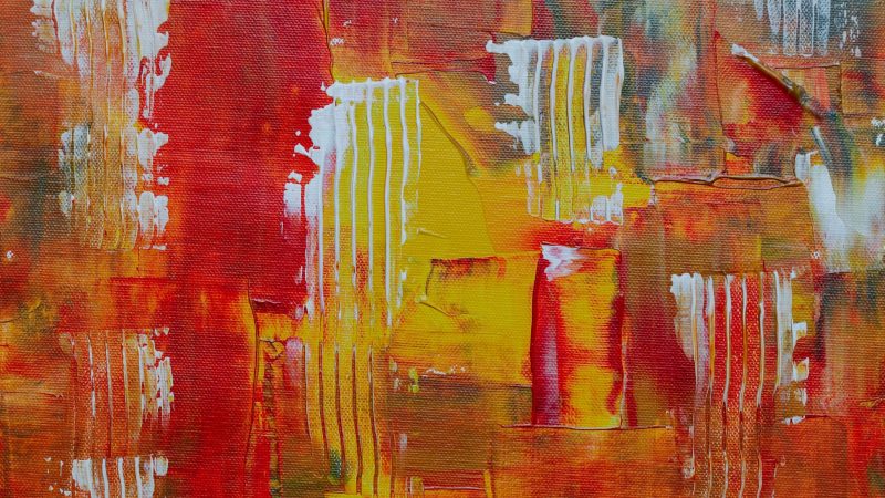 Abstract painting with fiery shades of red and yellow — Samsung Frame TV art