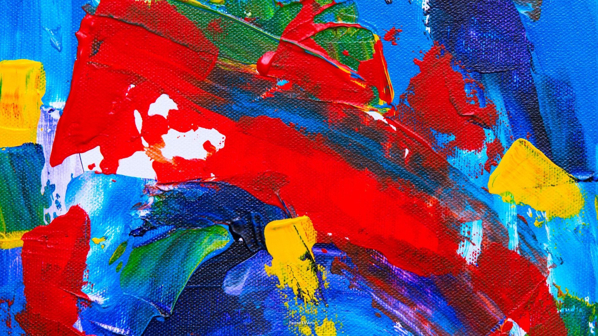 Vibrant abstract painting with bold, red and blue colors. — Samsung Frame TV art