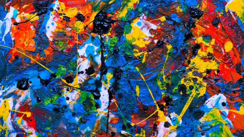 Chaotic and colorful abstract painting with splashes of colors. — Samsung Frame TV art