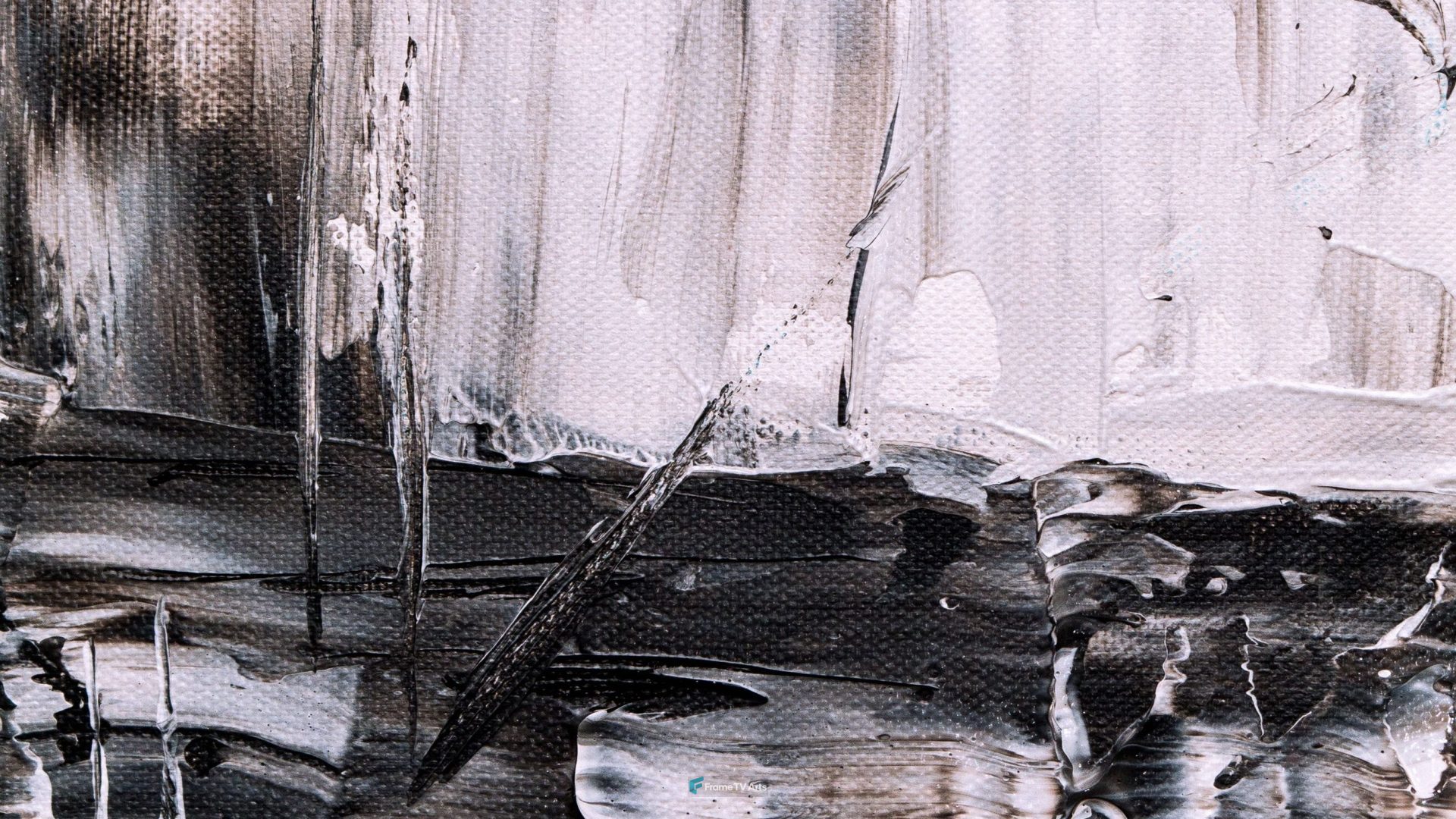 Monochromatic abstract painting with textured strokes — Samsung Frame TV art