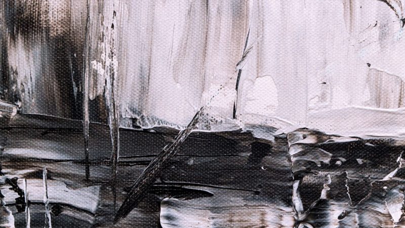 Monochromatic abstract painting with textured strokes — Samsung Frame TV art