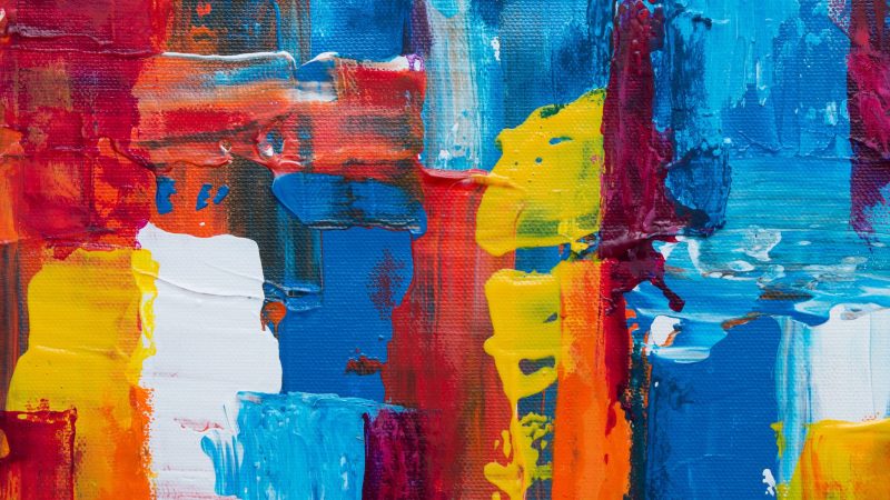 Vivid abstract painting with bold brushstrokes and colors — Samsung Frame TV art