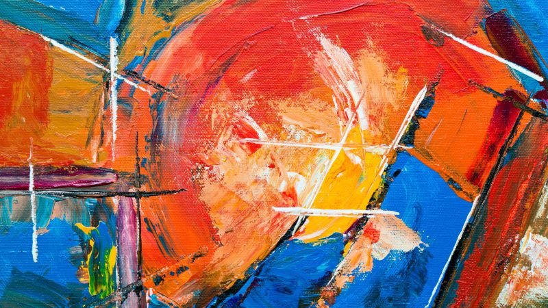 Dynamic abstract painting with a radiant central motif — Samsung Frame TV art