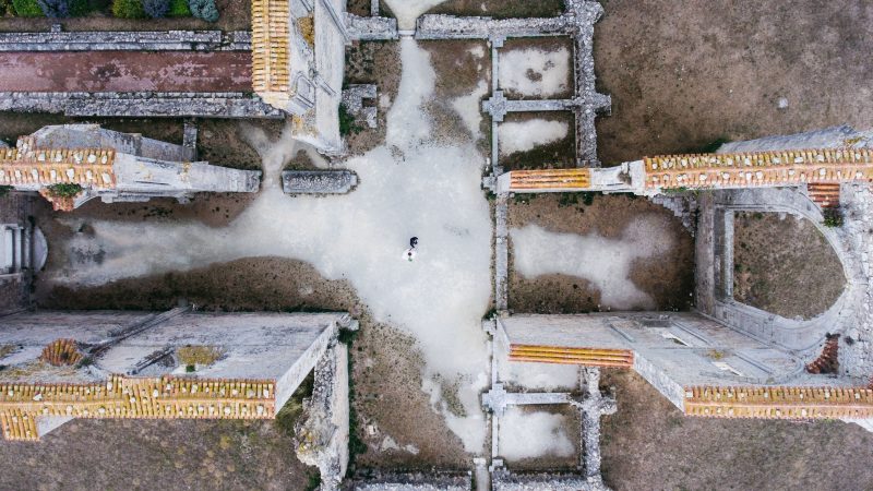 Aerial view of ancient ruins surrounded by nature — Samsung Frame TV art