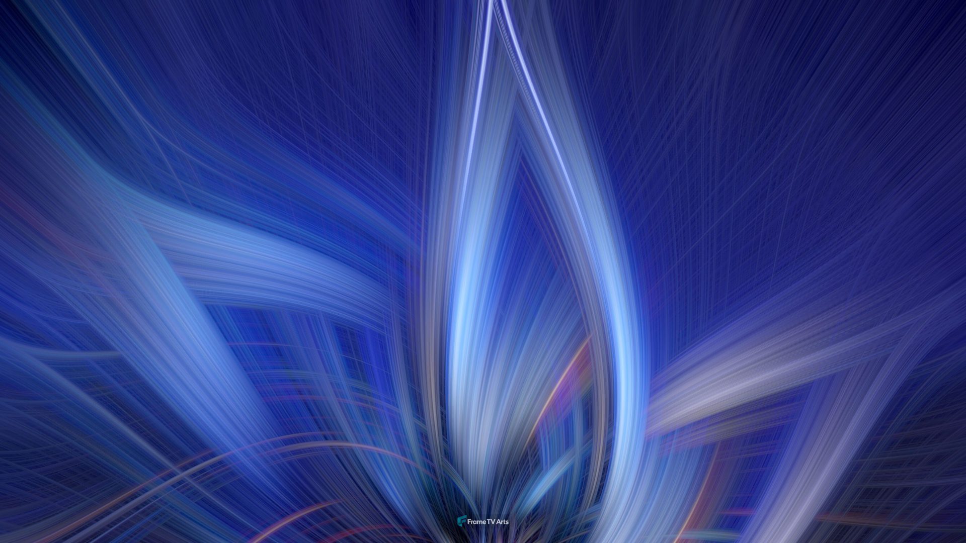 Abstract blue and white swirling patterns exuding energy — Samsung Frame TV art