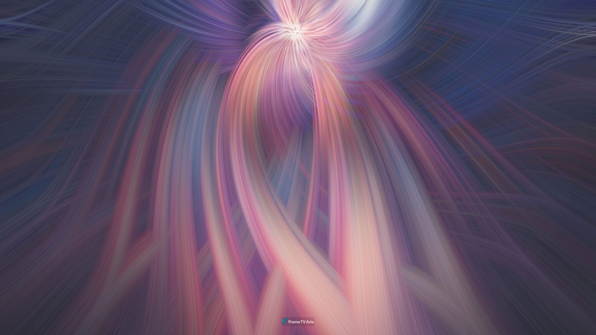 Abstract digital art with blue and pink glowing streaks — Samsung Frame TV art