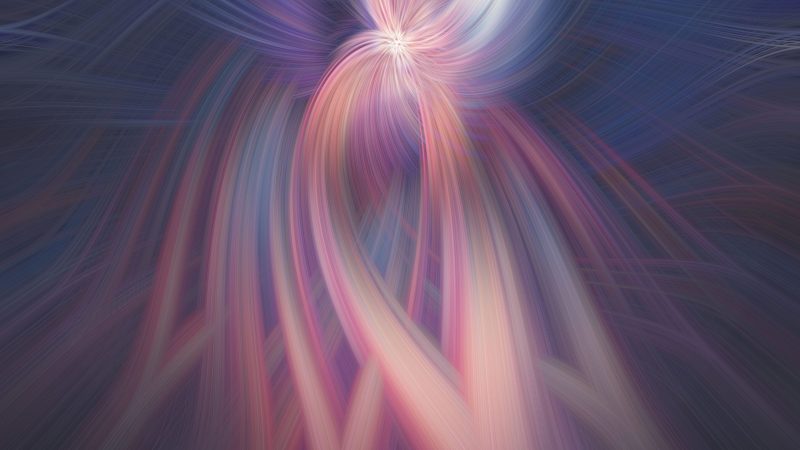 Abstract digital art with blue and pink glowing streaks — Samsung Frame TV art