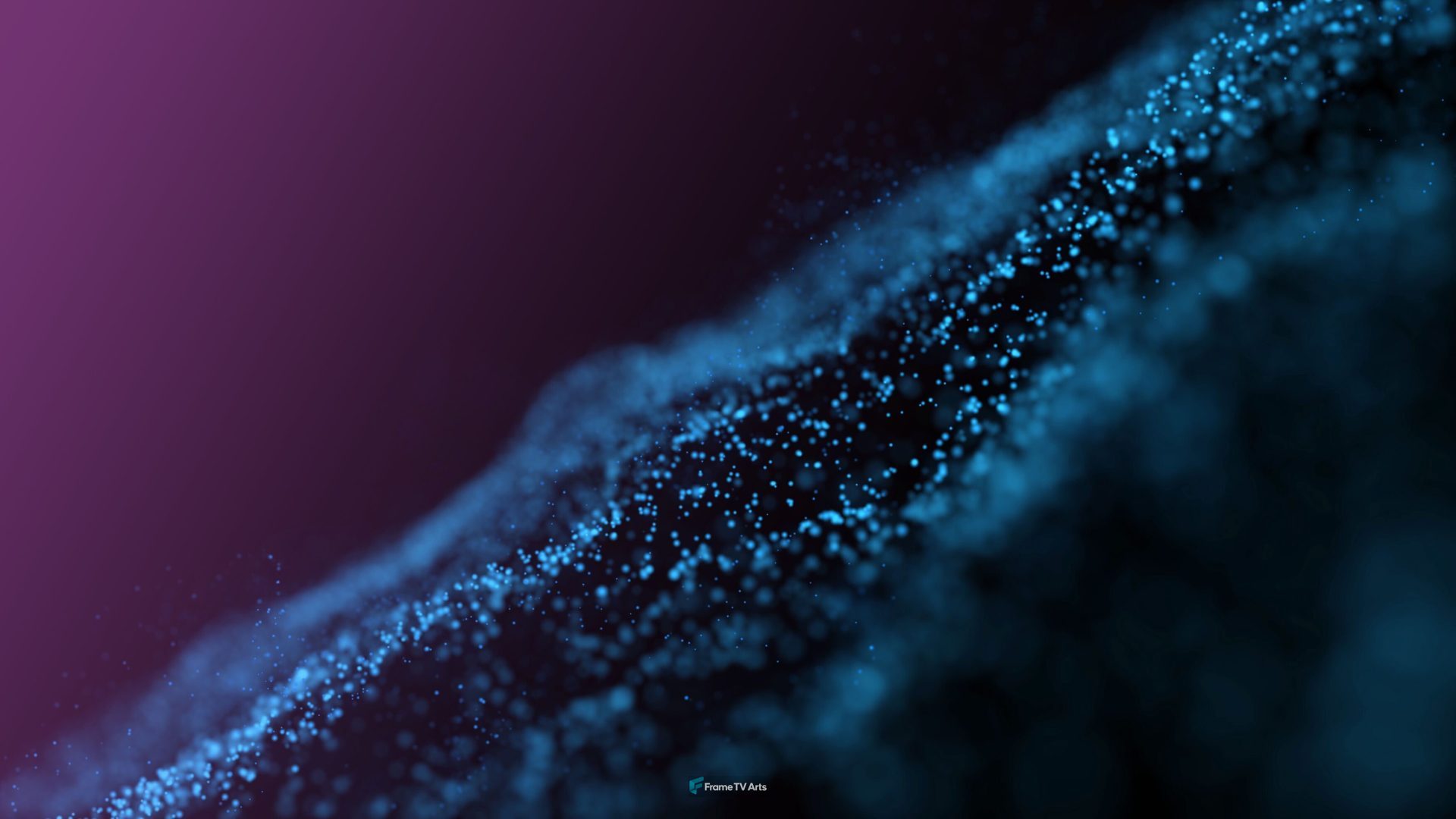 Blurred abstract image of blue particles on black background — Samsung Frame TV art
