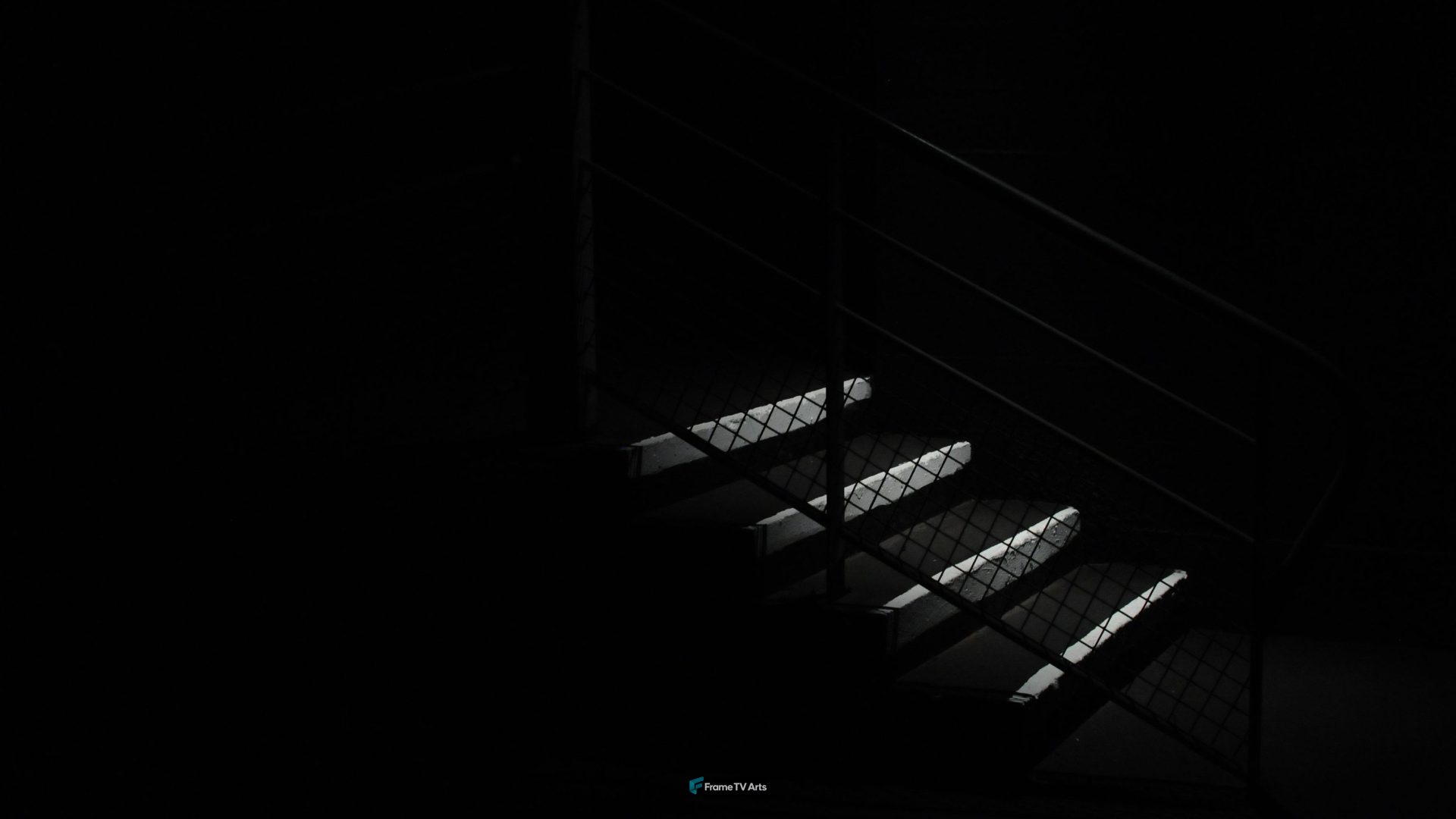 Staircase Illuminated by Light in Dark Room — Samsung Frame TV art