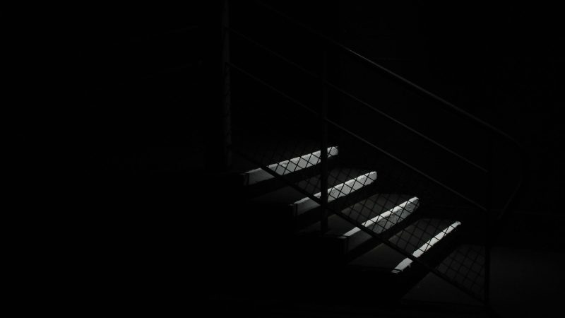Staircase Illuminated by Light in Dark Room — Samsung Frame TV art