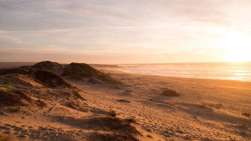 The Sun Setting on a Sandy Beach — Samsung Frame TV art