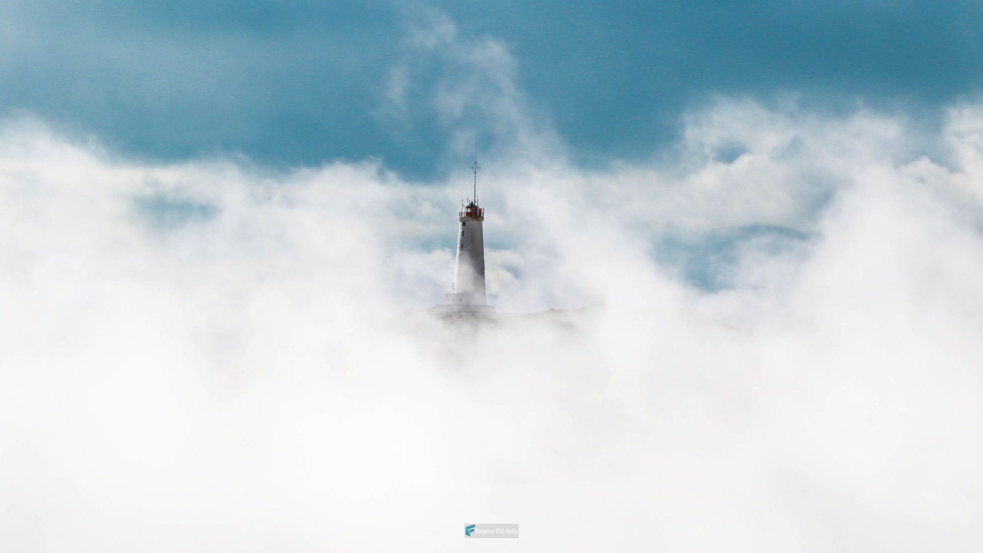 Towering Tower Over Cloud-Filled Sky — Samsung Frame TV art