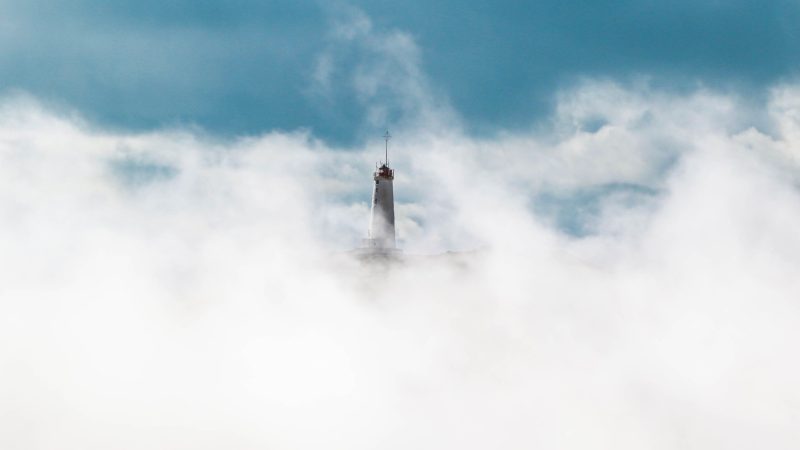 Towering Tower Over Cloud-Filled Sky — Samsung Frame TV art