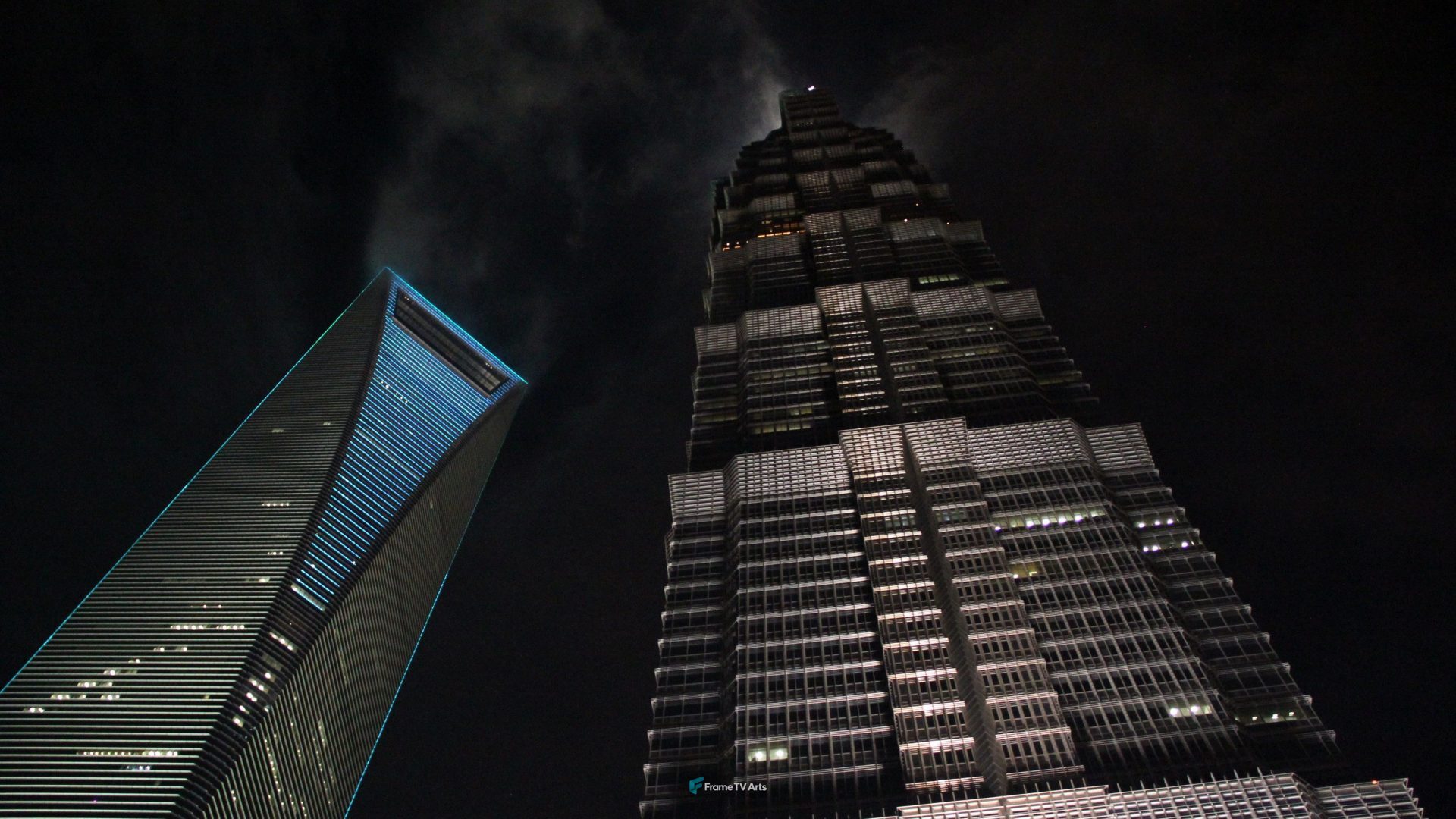 Night View of Shanghai World Financial Center — Samsung Frame TV art