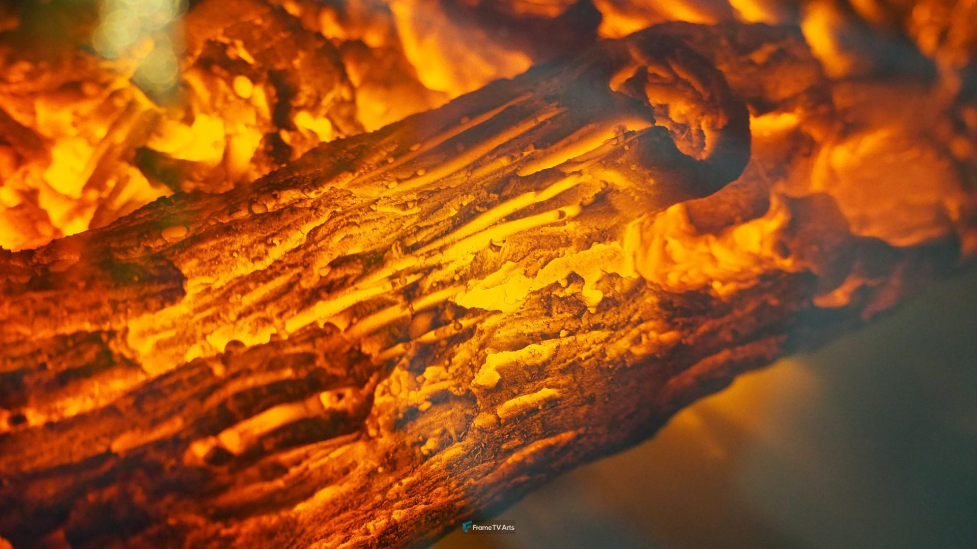 Burning Wood Log — Samsung Frame TV art